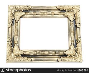 brown picture frame isolated on white background