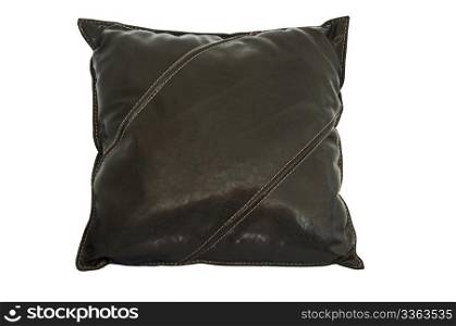 Brown pillow isolated on white background