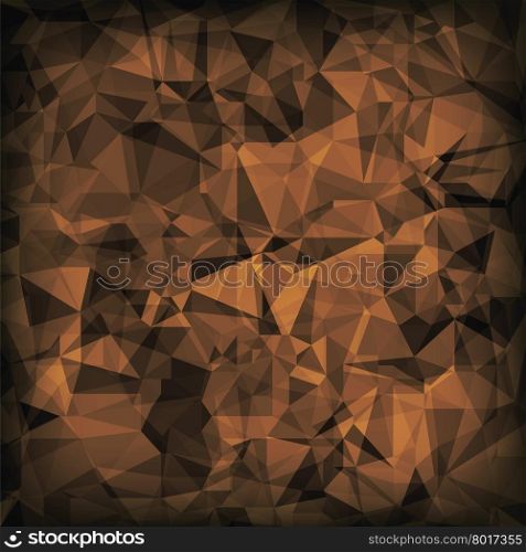 Brown Polygonal Background. Brown Crystal Triangle Pattern. Brown Polygonal Background.
