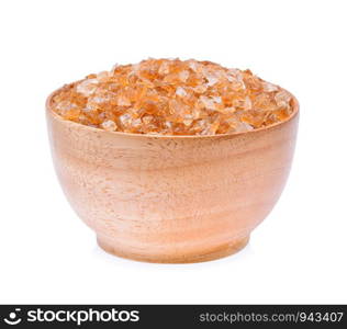 Brown rock sugar isolate on white background