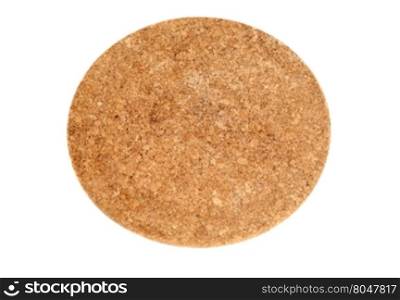 Brown Round Cork Coaster Isolated on White Background