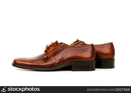 Brown shoes isolated on the white background