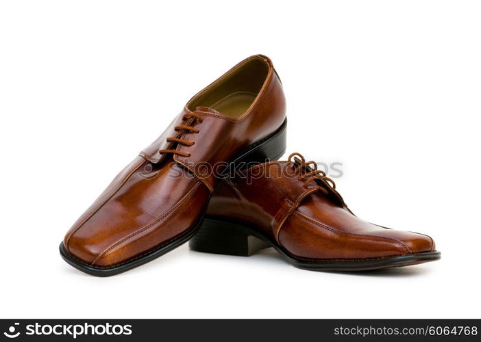 Brown shoes isolated on the white background