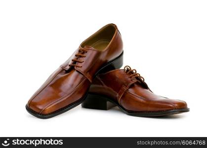 Brown shoes isolated on the white background