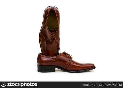 Brown shoes isolated on the white background