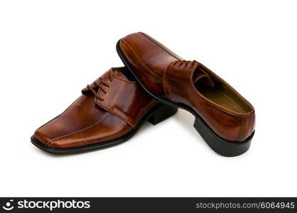 Brown shoes isolated on the white background