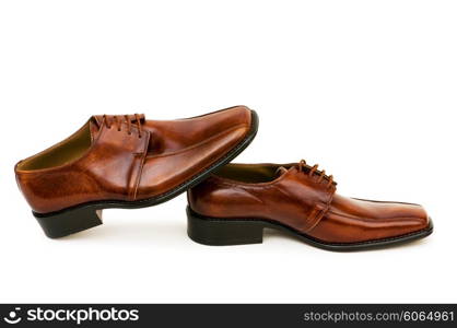 Brown shoes isolated on the white background