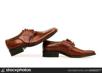 Brown shoes isolated on the white background