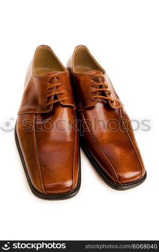 Brown shoes isolated on the white background