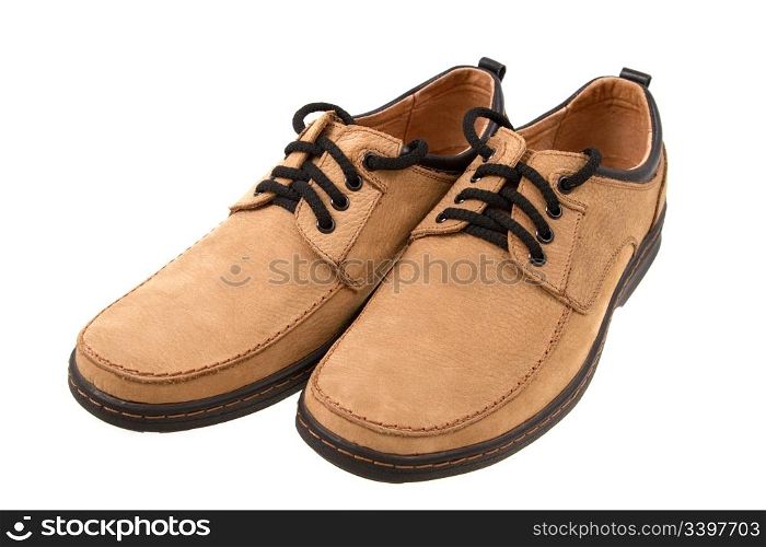 brown shoes on isolated