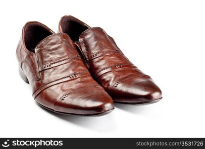 brown shoes pair isolated on white background