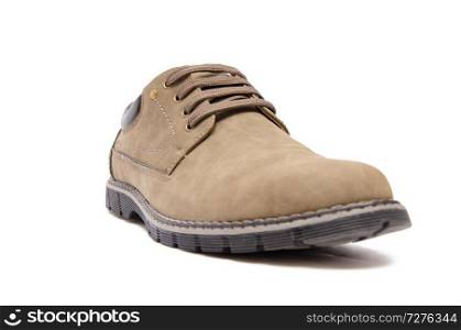 Brown suade shoes isolated on white background