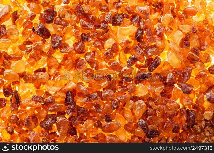 Brown sugar crystals macro background