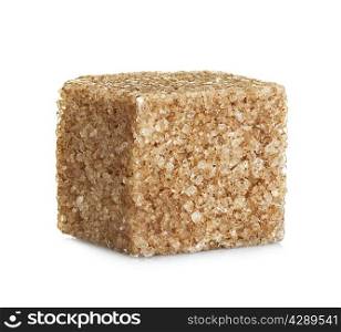 Brown sugar cube, isolated on white background