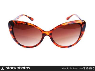 Brown sunglasses isolated on white background.