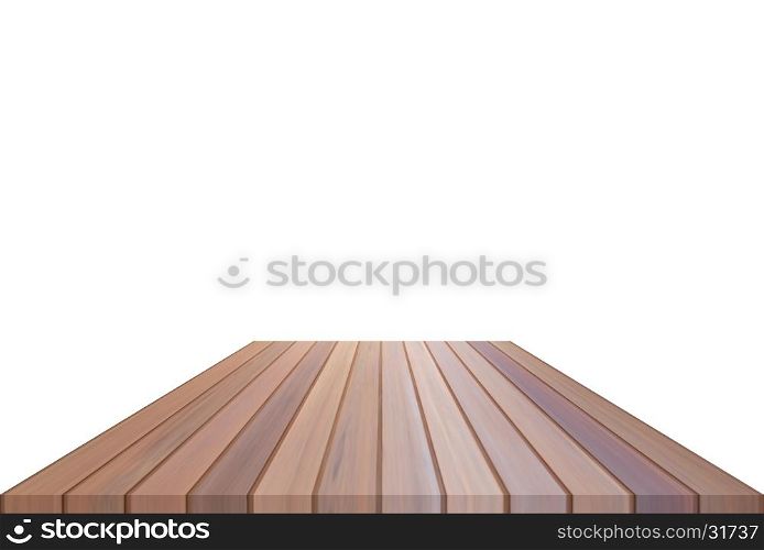 Brown table top isolated on white background. For product display