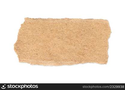 brown torn paper on isolated white with clipping path.
