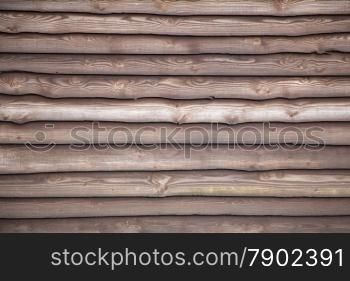 brown varnished planks on outside of barn on farm