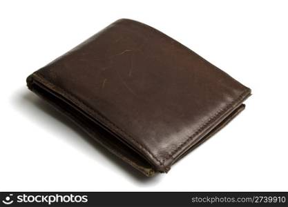 Brown wallet isolated on white background