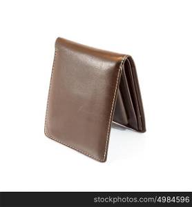 Brown wallet on a white background
