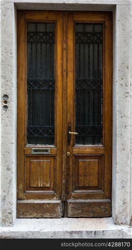 brown wood old door