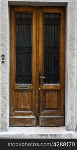 brown wood old door