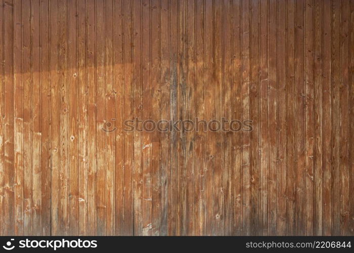 Brown wood texture empty template. Wall of old wooden plank boards. Material texture surface.