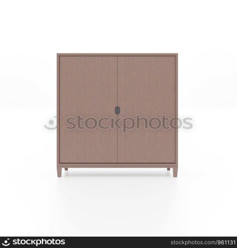 brown wooden cabinet isolated