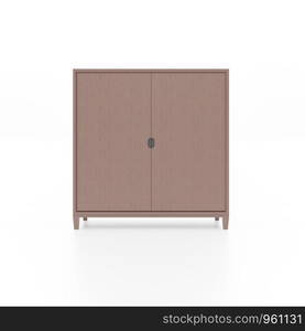 brown wooden cabinet isolated