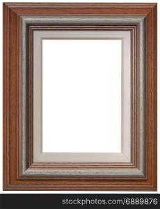 Brown Wooden Frame Isolated with Clipping Path