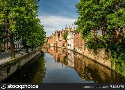 Bruges (Brugge) cityscape with water canal, Flanders, Belgium