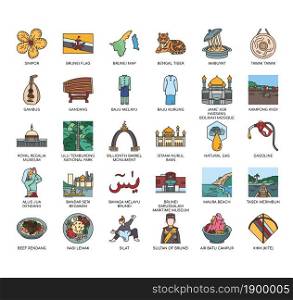 Brunei Darussalam symbol, Thin Line and Pixel Perfect Icons