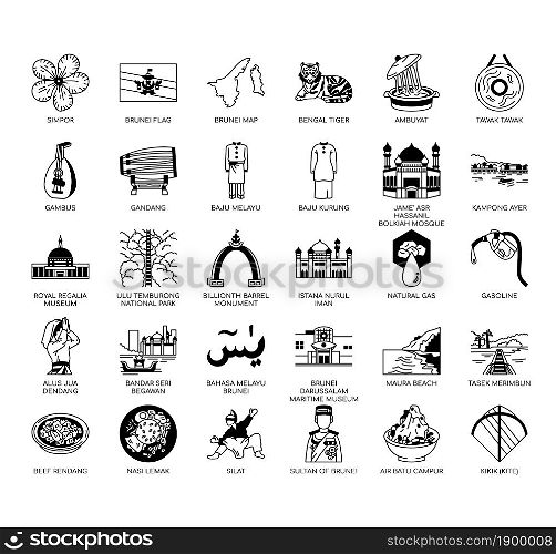 Brunei Darussalam symbol, Thin Line and Pixel Perfect Icons