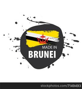 Brunei national flag, vector illustration on a white background. Brunei flag, vector illustration on a white background