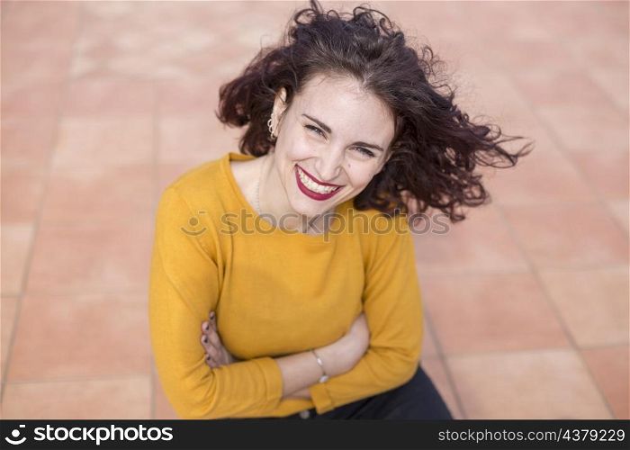 brunette blogger posing