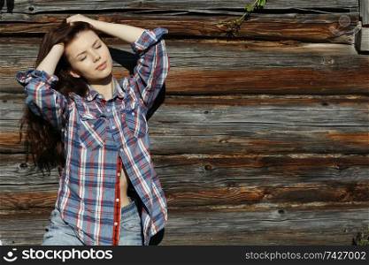 brunette in a rustic style