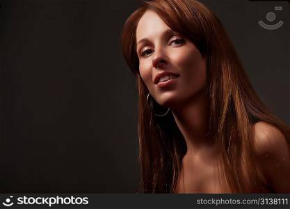 Brunette Woman close-up Portrait