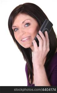 Brunette woman on the phone
