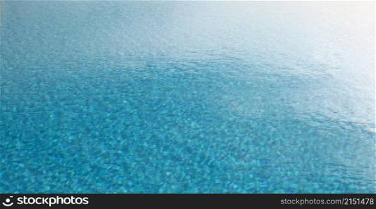 Brur Sky Reflection in water surface. Blue pool horizontal background.