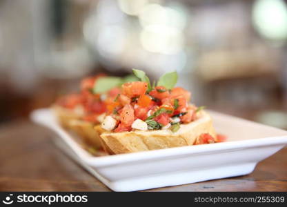 Bruschetta Italian Toasted Garlic Bread with tomato