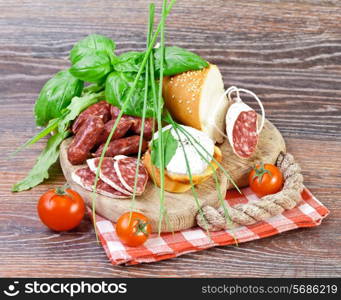 Bruschetta sandwiches with cottage cheese