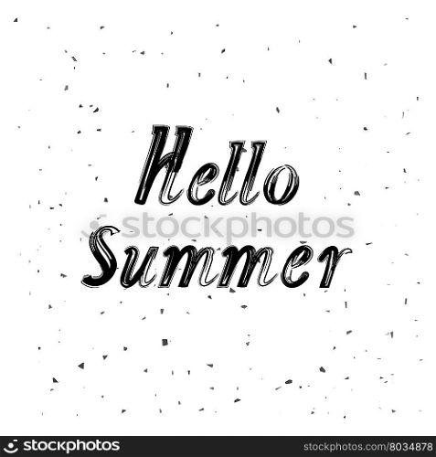 Brush Lettering Composition.Phrase Hello Summer. Hello Summer Text Title Poster Design. Phrase Hello Summer.