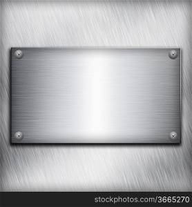 Brushed steel plate over aluminium metall background for your design