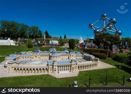 BRUSSELS, BELGIUM - 05 MAY 2018: Mini Europe is a miniature models of Europe &rsquo;s famous landmarks