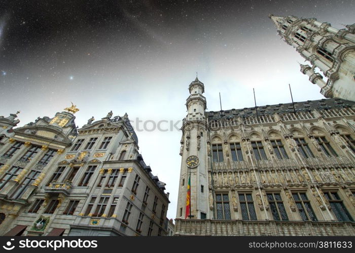 Brussels night. Elements of this image furnished by NASA