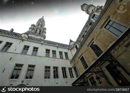 Brussels night. Elements of this image furnished by NASA
