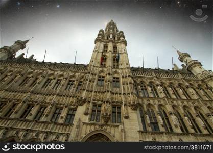 Brussels night. Elements of this image furnished by NASA