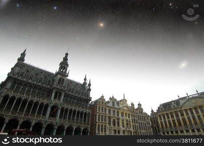 Brussels night. Elements of this image furnished by NASA