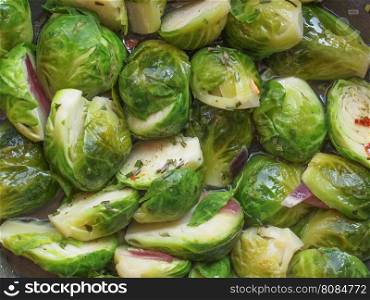 Brussels sprout cabbage vegetables. Brussels sprouts cabbage (Brassica oleracea) vegetables vegetarian food
