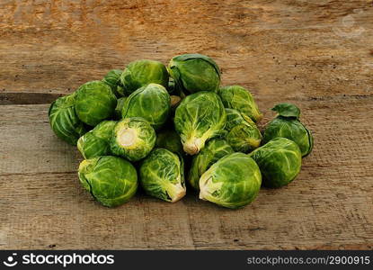 Brussels sprout on old wooden table